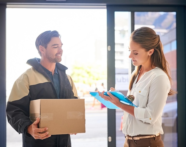 courier doorway woman sign package delivery compliance policy with parcel people employee client house boxes ecommerce with logistics writing product with shipping 590464 465524.jpg